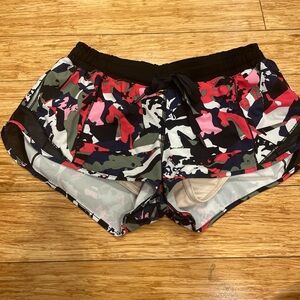 Lululemon Athletica Camouflage Athletic Shorts - Black, Pink, Green